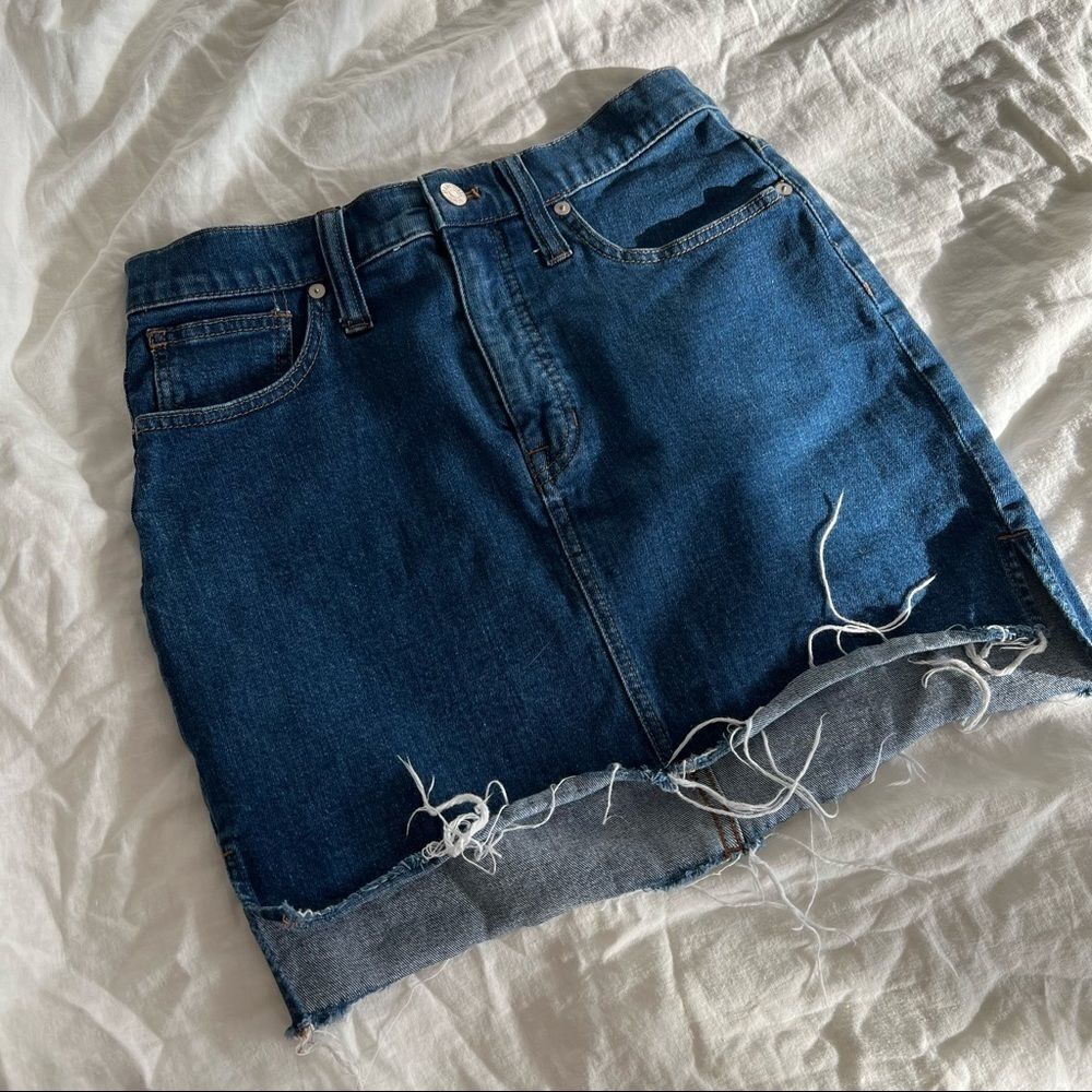 Madewell Stretch Denim Straight Mini Skirt: Step-Hem Edition Size 27